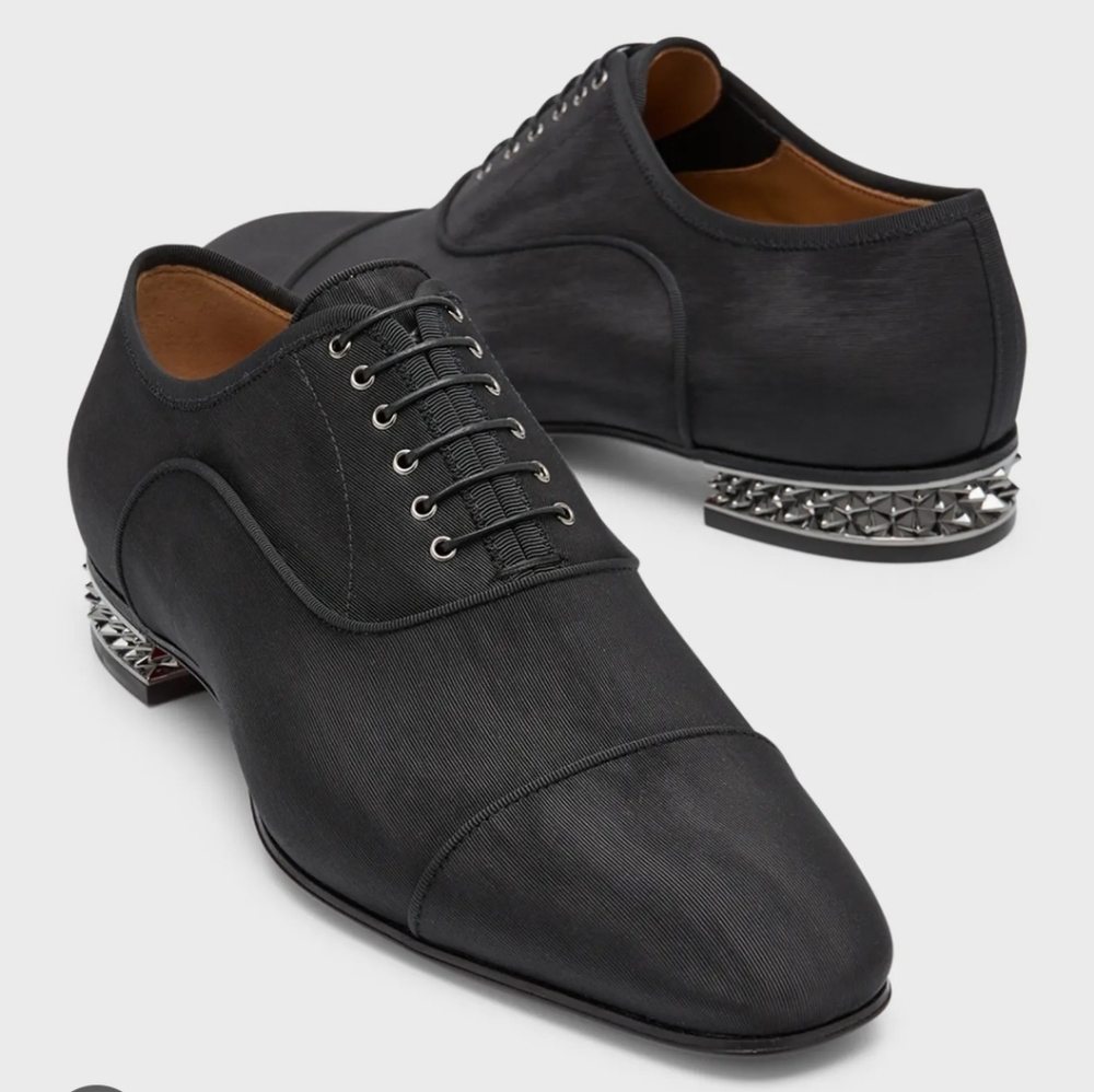 $1145 Christian Louboutin GREGGYROCKS Spiked Heel Oxford Loafers EU 45 US 12 NIB - Picture 2 of 11